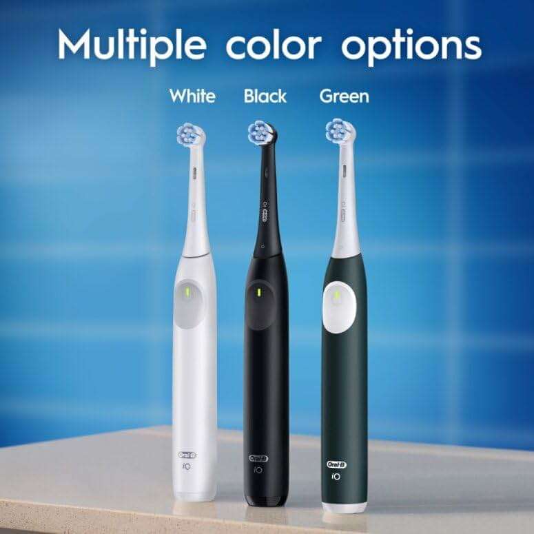 Oral-B iO Series 2 Rechargeable Electric Powered Toothbrush Starter Kit, Night Black with 2 Brush Heads - Automatic Pressure Sensor to Protect Gums - 3 Modes - 2 Min Timer - Image 9