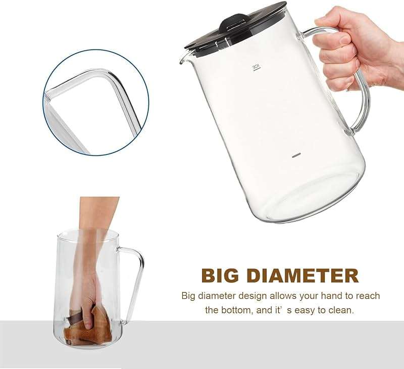 Iced Tea Pitcher With Lid for Litifo Iced Tea & Coffee Maker, 2.5-quart, Glass - Image 4
