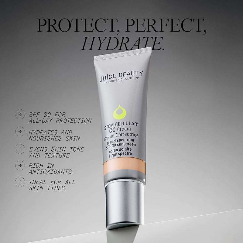 Juice Beauty Stem Cellular CC Cream with Mineral Zinc SPF 30, Island Glow - Tinted Moisturizer & Color Corrector for Dark Spots and Redness - Radiant Dewy Finish, 50ml (1.7 fl oz) - Image 3