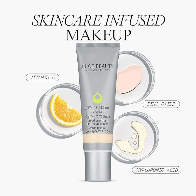 Juice Beauty Stem Cellular CC Cream with Mineral Zinc SPF 30, Island Glow - Tinted Moisturizer & Color Corrector for Dark Spots and Redness - Radiant Dewy Finish, 50ml (1.7 fl oz) - Image 5