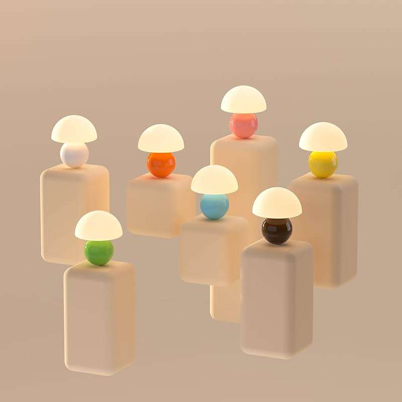 Dawnwake Mushroom Lamp Table Lamp for Bedroom,Desk Bedside Small Lamps for Living Room Night Stands,Mushroom Decor Cute Mini Modern Mid Century Lamps,Unique Aesthetic Home Living Room Decor(White) - Image 7
