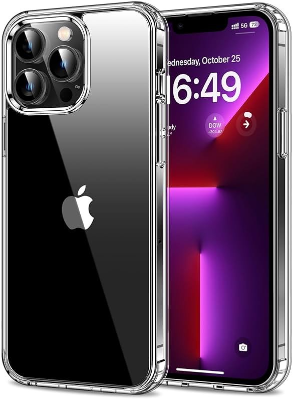 HOOMIL Case for iPhone 13 Pro Max 6.7-Inch, Non-Yellowing, Drop Protection, Anti-Scratch Transparent Hard Back Phone Cover - Crystal Clear - Product Image