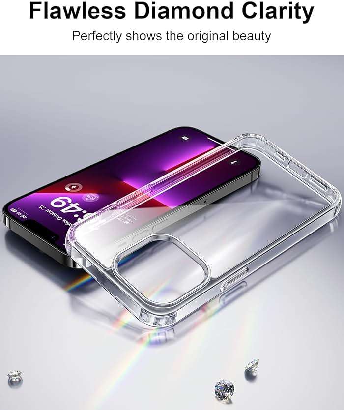 HOOMIL Case for iPhone 13 Pro Max 6.7-Inch, Non-Yellowing, Drop Protection, Anti-Scratch Transparent Hard Back Phone Cover - Crystal Clear - Image 2