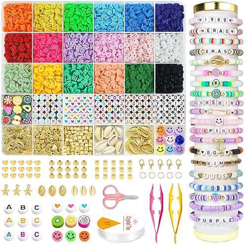 OHOME Back to School Supplies - 5300 Clay Beads Bracelet Making Kit,Arts and Crafts for Kids Ages 8-12,Easter Crafts Games Toys for 3-10 Year Old Birthday - Image 9
