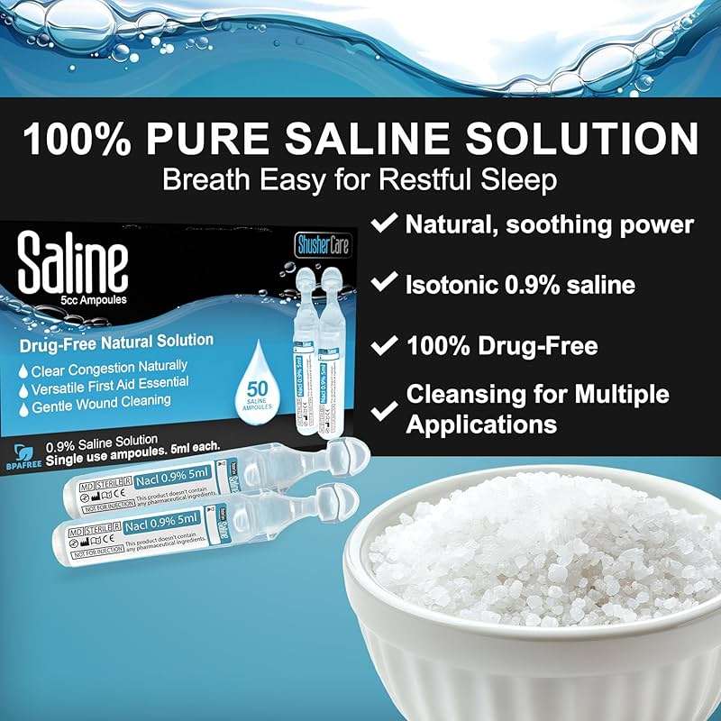 Saline Ampoules - Saline Solution, Sodium Chloride 0.9%, Nasal Cleanse for Babies, Kids, & Adults, Sterile Nasal Care, Wound Cleansing - 50 Count (5ml Each) - Image 2