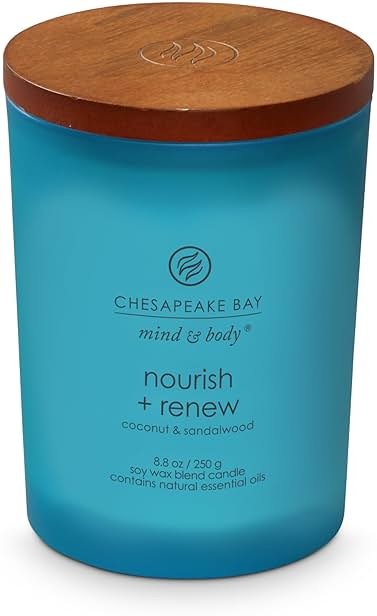 Chesapeake Bay Candle Mind & Body Medium Jar Candle Nourish + Renew (Coconut & Sandalwood) - Product Image