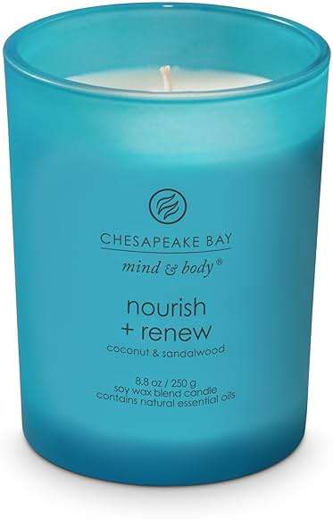 Chesapeake Bay Candle Mind & Body Medium Jar Candle Nourish + Renew (Coconut & Sandalwood) - Image 6
