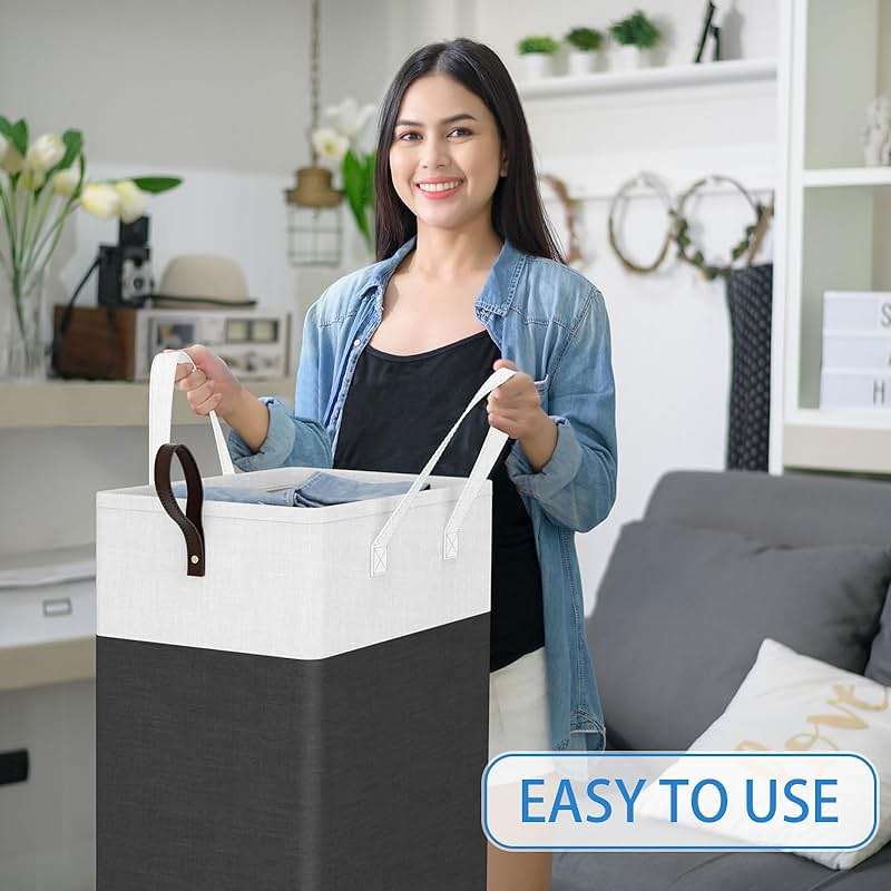 HomeHacks 75L Waterproof Rolling Laundry Hamper - Collapsible Clothes Basket with 4 Wheels for Bathroom, Laundry Room & Dorm, Easy-Clean PEVA Lining, Space-Saving Design(Gray) - Image 7