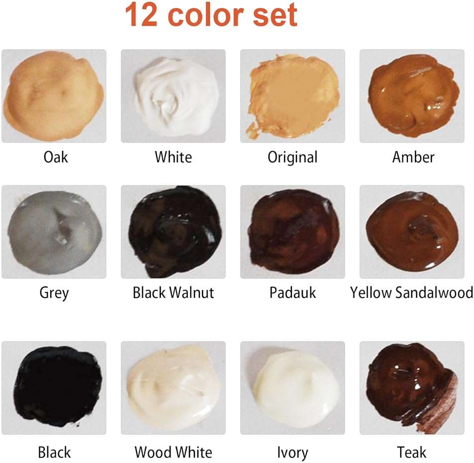 Wood Furniture Repair Kit, 12 Colors Wood Fillers Hardwood Laminate Floor Repair Kit Touch Up Paint Repair Scratch, Cracks, Stains, Discoloration for Furniture, Door, Cabinet, Floor, Table Surface - Image 2