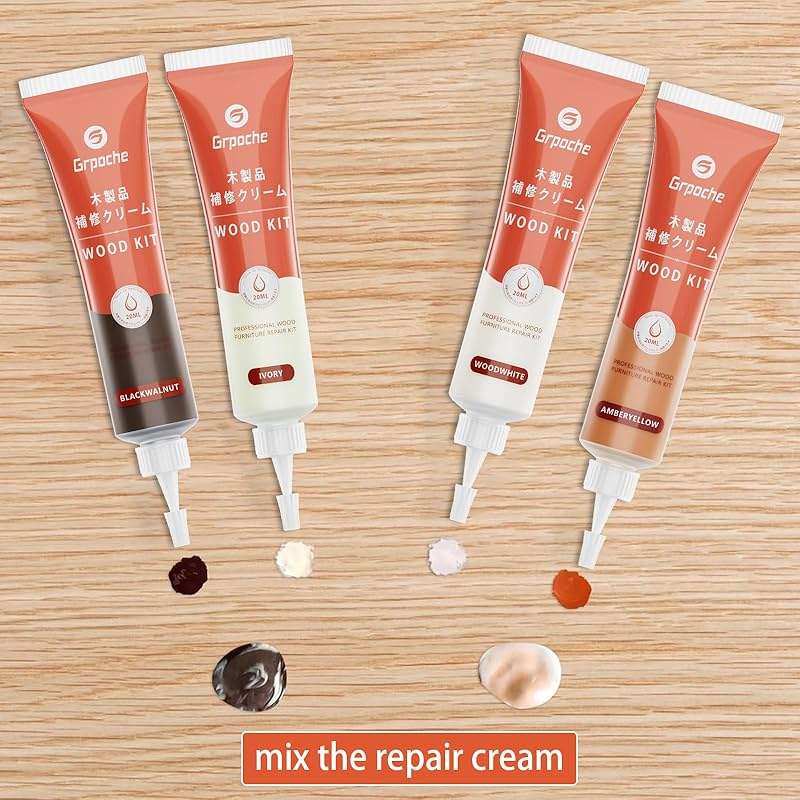 Wood Furniture Repair Kit, 12 Colors Wood Fillers Hardwood Laminate Floor Repair Kit Touch Up Paint Repair Scratch, Cracks, Stains, Discoloration for Furniture, Door, Cabinet, Floor, Table Surface - Image 8