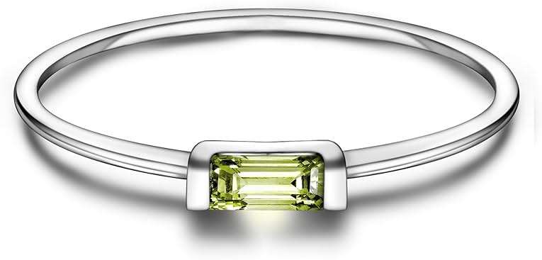 Helonley S925 Sterling Silver Birthstone Stackable Rings for Women Mother with Cubic zirconium Mom Ring Mother's Day Jewelry Gifts for Wife - Image 1