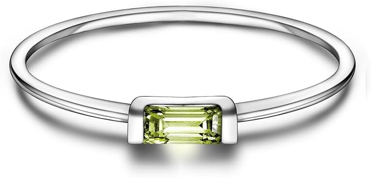 Helonley S925 Sterling Silver Birthstone Stackable Rings for Women Mother with Cubic zirconium Mom Ring Mother's Day Jewelry Gifts for Wife - Product Image