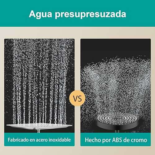 AULEEND Square Rain Shower Head, High Flow Stainless Steel,Work with any decorative style,All Metal Rainfall Shower Head (Brushed Nickel, 16) - Image 6