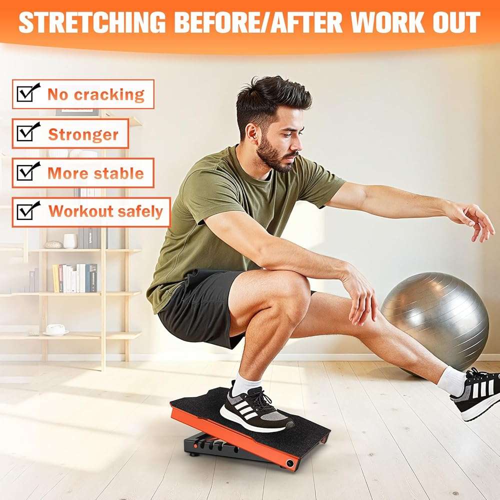 YONKFUL Steel Slant Board Calf Stretcher, 600 Lbs Weight Capacity 5-Level Adjustable Incline Board Squat Wedge Achilles Ankle Stretcher Non-Slip Surface for Squat, Fitness, Physical Therapy - Image 6