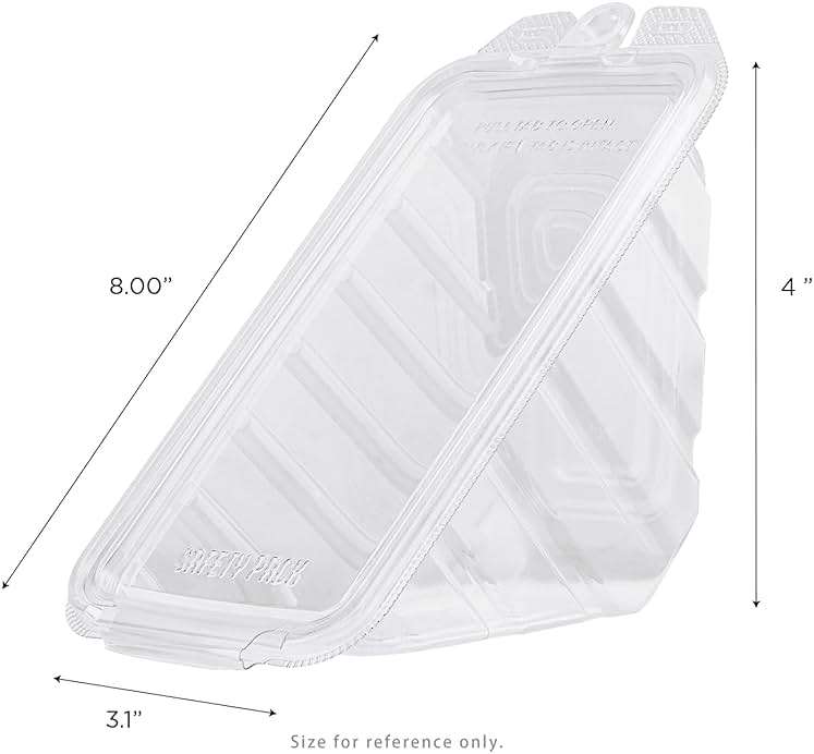 Karat 17oz Clear PET Hinged Triangle Sandwich Containers - Tamper Resistant, Portable Wedge Sandwich Boxes, TR-HSW17PET - Case of 200 - Image 3