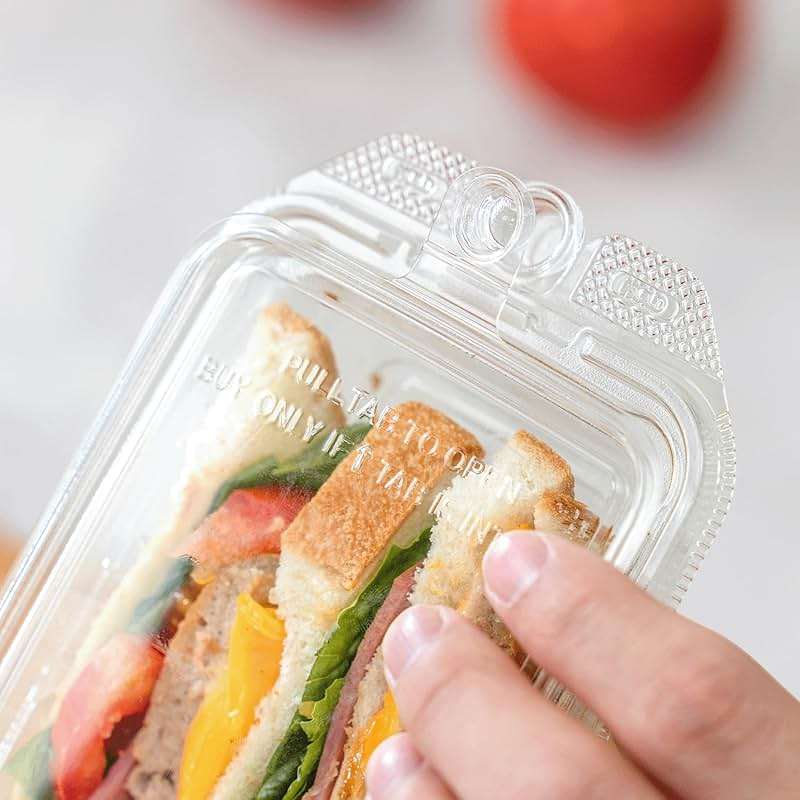 Karat 17oz Clear PET Hinged Triangle Sandwich Containers - Tamper Resistant, Portable Wedge Sandwich Boxes, TR-HSW17PET - Case of 200 - Image 4