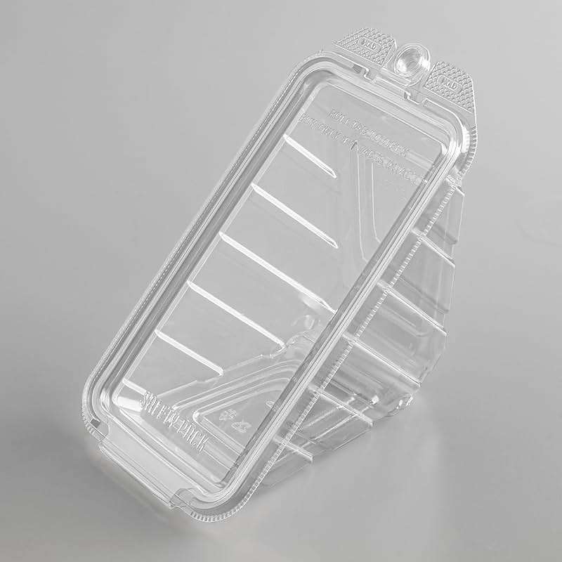 Karat 17oz Clear PET Hinged Triangle Sandwich Containers - Tamper Resistant, Portable Wedge Sandwich Boxes, TR-HSW17PET - Case of 200 - Image 7