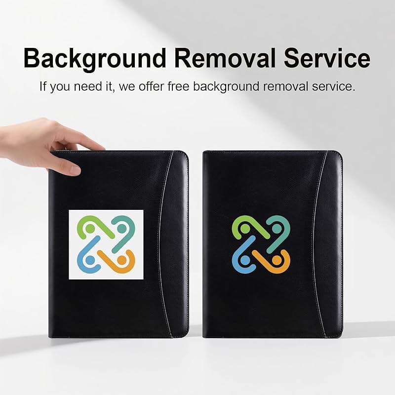 Vebermo Personalized Padfolio with Zipper - Customized Leather Portfolio with Personalized Logo and Text for Resumes, Interviews, and Professional Business Use, Black - Image 6