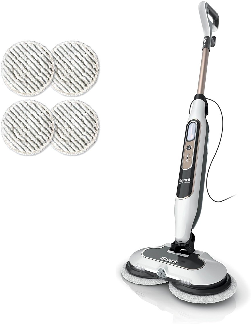 Shark Steam & Scrub with Steam Blaster Technology All-in-One Hard Floor Steam Mop with 3 Steam Modes & LED Headlights S8201, Rotator White - Product Image