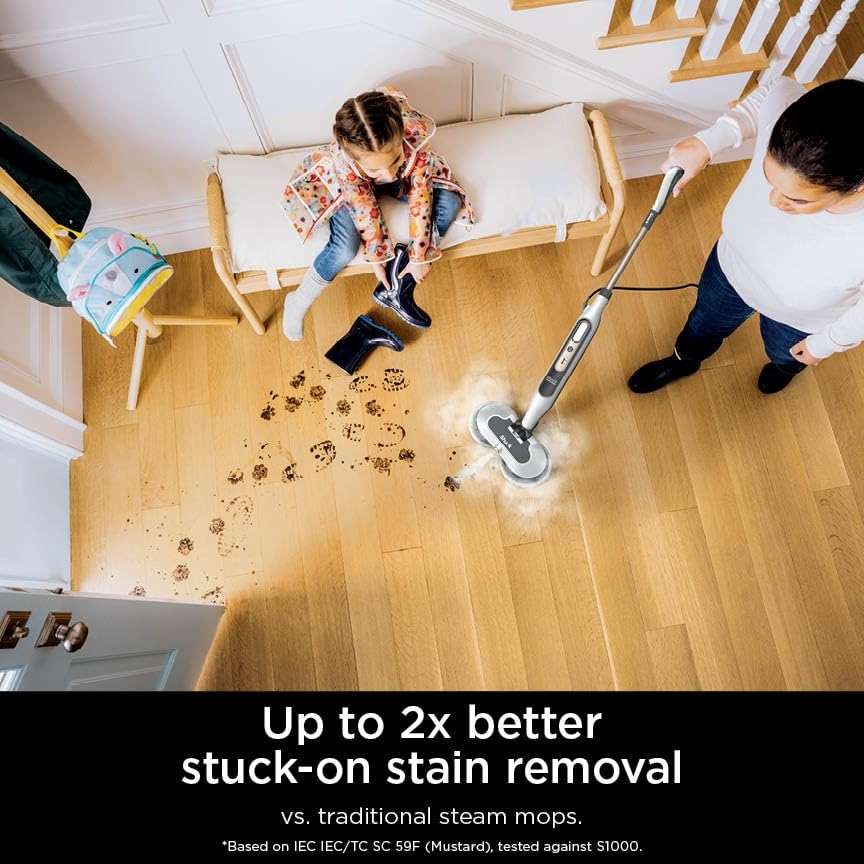 Shark Steam & Scrub with Steam Blaster Technology All-in-One Hard Floor Steam Mop with 3 Steam Modes & LED Headlights S8201, Rotator White - Image 2