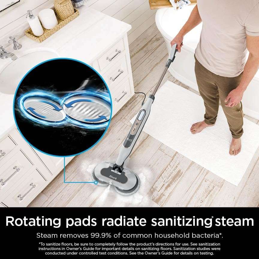 Shark Steam & Scrub with Steam Blaster Technology All-in-One Hard Floor Steam Mop with 3 Steam Modes & LED Headlights S8201, Rotator White - Image 4