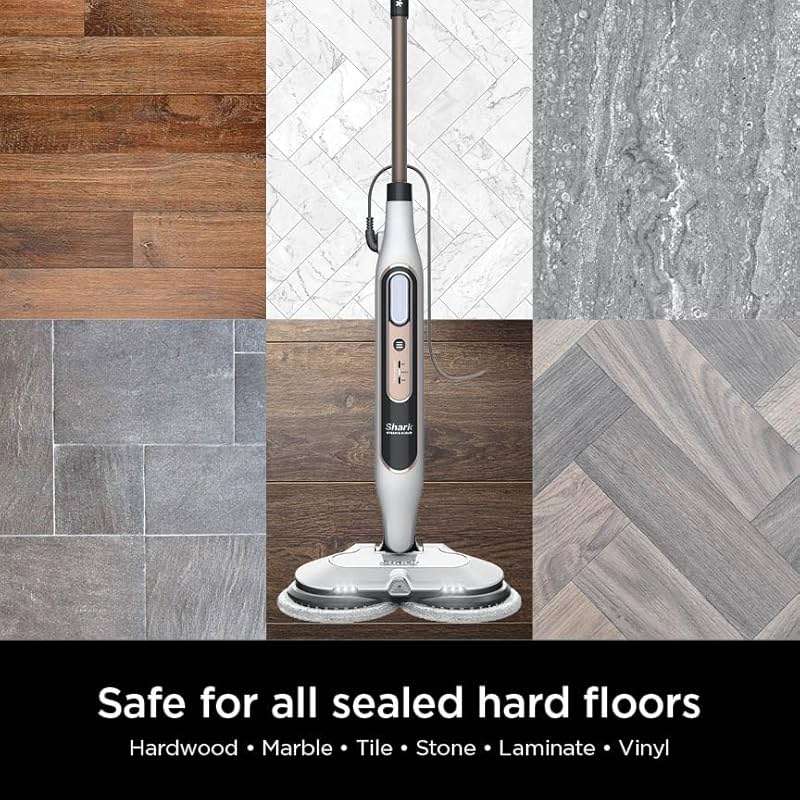 Shark Steam & Scrub with Steam Blaster Technology All-in-One Hard Floor Steam Mop with 3 Steam Modes & LED Headlights S8201, Rotator White - Image 7