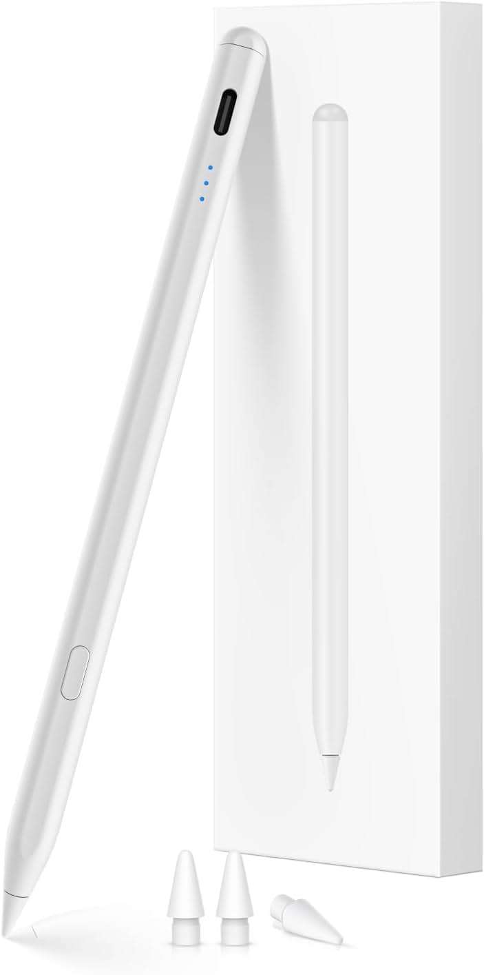 KEEPRO Stylus Pen for iPad 2018-2026, USB-C Fast Charging Pencil, Pixel-Perfect Tilt Sensitivity for iPad 11/10/9/8/7/6/A16, Mini 7/6/5, Air M4/M3/M2 11"/13"/5/4/3, Pro M5/M4 13"/12.9″/11″ - Image 1