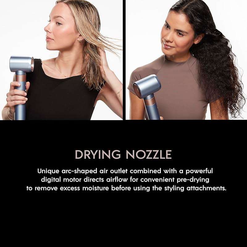 INFINITIPRO by CONAIR DigitalAIRE Multi Hair Styler, Air Styling System for Curls, Waves, Blowouts & Volume, 4 Attachments to Personalize Your Look Plus Storage Bag, Light Blue - Image 2