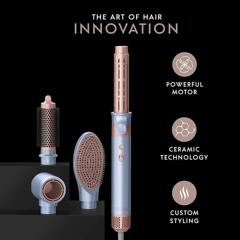 INFINITIPRO by CONAIR DigitalAIRE Multi Hair Styler, Air Styling System for Curls, Waves, Blowouts & Volume, 4 Attachments to Personalize Your Look Plus Storage Bag, Light Blue - Image 9