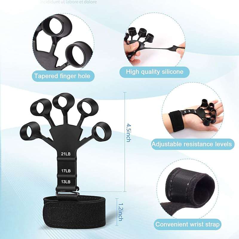10 PCS Grip Strength Trainer Kit, Hand Gripper Strengthener, Forearm Strengthener, Finger Strengthener, Finger Exerciser, Stress Relief Ball,Forearm Workout Ring for Muscle Building and Injury Recover - Image 4