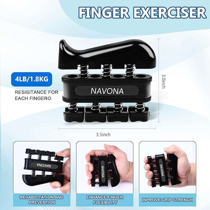 10 PCS Grip Strength Trainer Kit, Hand Gripper Strengthener, Forearm Strengthener, Finger Strengthener, Finger Exerciser, Stress Relief Ball,Forearm Workout Ring for Muscle Building and Injury Recover - Image 5