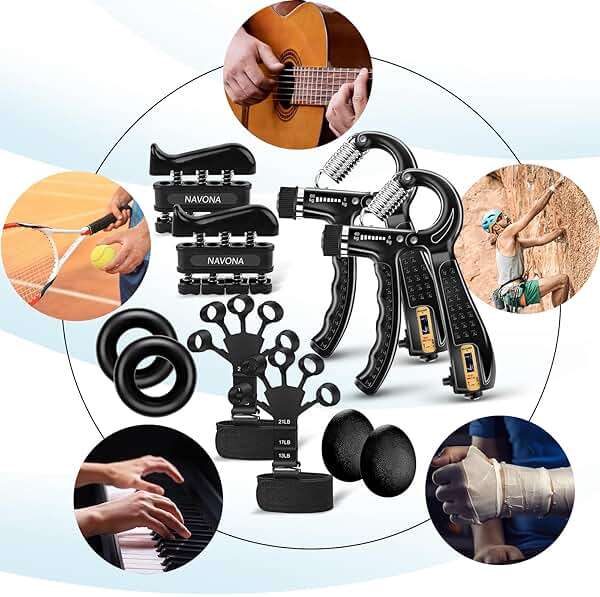 10 PCS Grip Strength Trainer Kit, Hand Gripper Strengthener, Forearm Strengthener, Finger Strengthener, Finger Exerciser, Stress Relief Ball,Forearm Workout Ring for Muscle Building and Injury Recover - Image 7