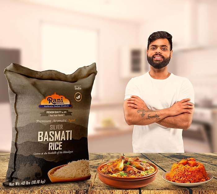 Rani Silver White Basmati Rice Extra Long Aged 40-Pound Bag, 640oz (40lbs) 18.16kg ~ All Natural | Gluten Friendly | Vegan | Indian Origin | Kosher | Export Quality - Image 6