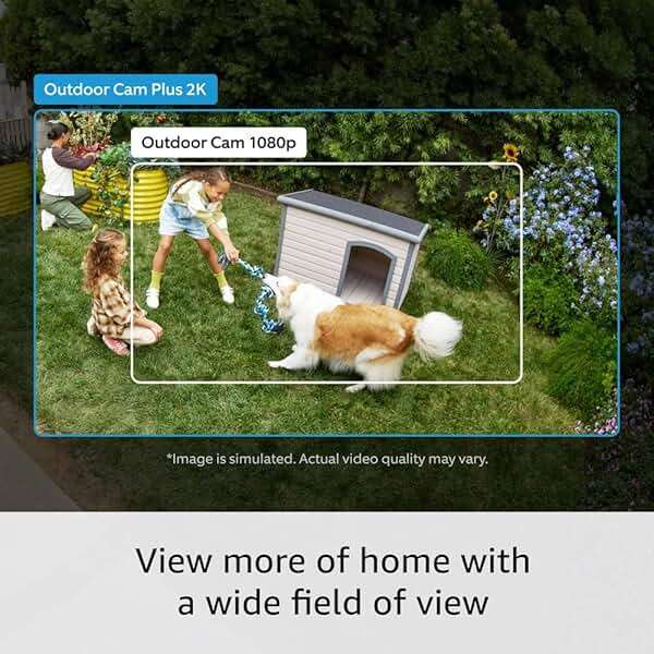 Ring Outdoor Cam Plus, Battery (newest model), Home or business security, Wide-Angle 2K Video with Ring Vision, Low-Light Sight for full-color night vision, Mount-Anywhere Versatility, White - Image 3