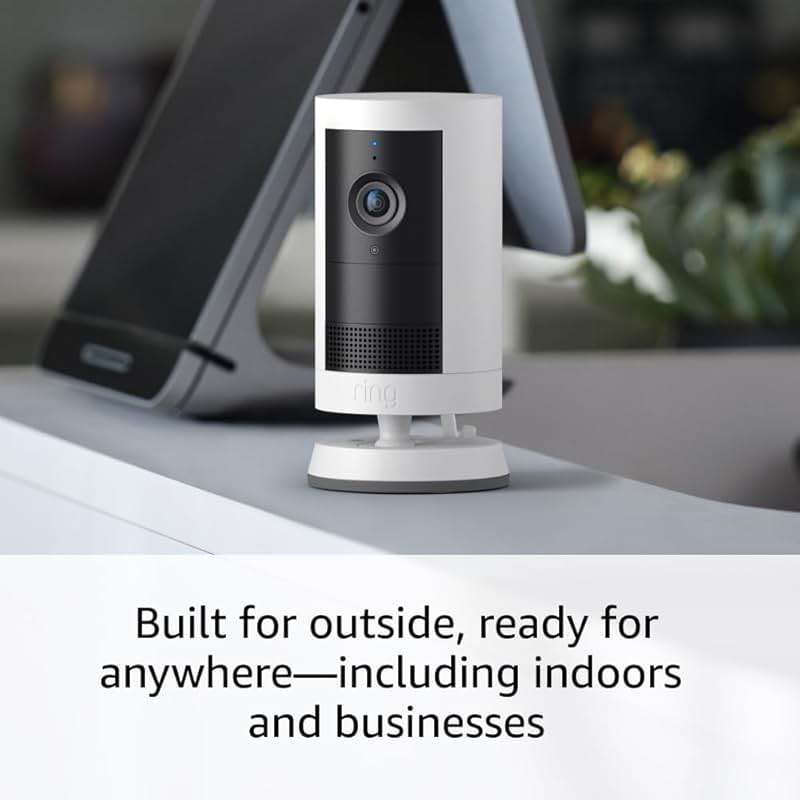 Ring Outdoor Cam Plus, Battery (newest model), Home or business security, Wide-Angle 2K Video with Ring Vision, Low-Light Sight for full-color night vision, Mount-Anywhere Versatility, White - Image 6
