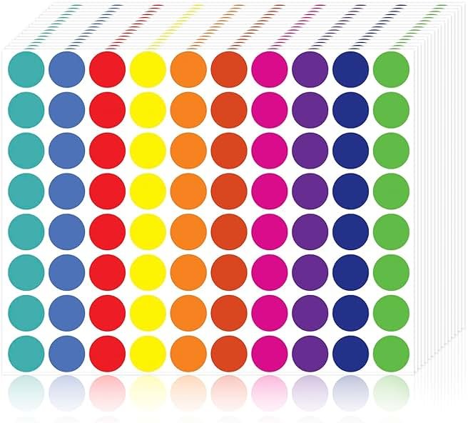 4000 Pcs Color Dot Stickers - 3/4" Round Coded Labels for Organization in Office, Classroom, or Home Teaching Events, Garage Sales & More- Polka Dot Label Stickers. - Product Image