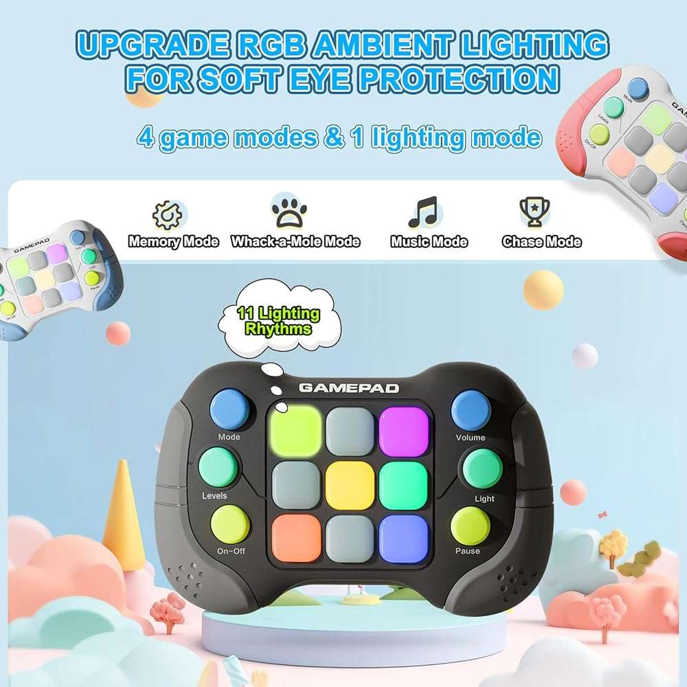 YouJabz Upgraded Flashing Handheld Game for Kids, Fast Push Fidget Game Toy, Quick Push Light Up Fidget Electronic Console for Teens, Birthday Gifts for 3-12 Year Old Boys Girls - Image 2
