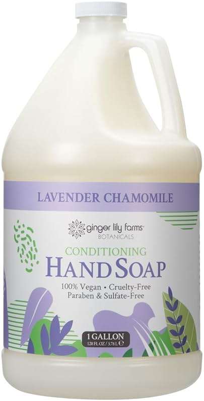 Ginger Lily Farms Botanicals All-Purpose Conditioning Liquid Hand Soap Refill, 100% Vegan & Cruelty-Free, Lavender Chamomile Scent, 1 Gallon (128 fl oz) - Image 1