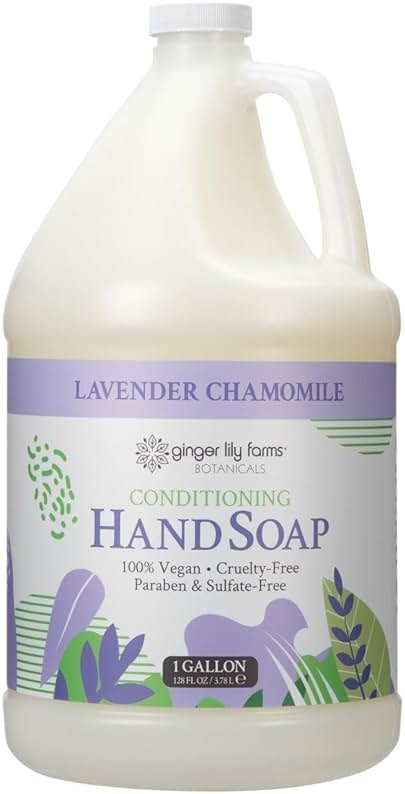 Ginger Lily Farms Botanicals All-Purpose Conditioning Liquid Hand Soap Refill, 100% Vegan & Cruelty-Free, Lavender Chamomile Scent, 1 Gallon (128 fl oz) - Product Image