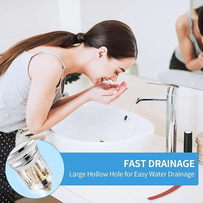 Nevellir 2 Pack Bathroom Sink Stopper for 1.06-1.50in, Universal Drain Filter with Hair Strainer, Universal Bathroom Sink Drain Pop Up Stopper for US Stainless Steel Floor Drain Filter - Image 6