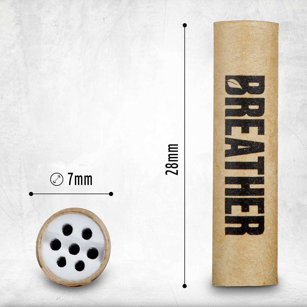 BREATHER - 50 pcs Slim 7 MM Coconut Activated Charcoal Filters with Ceramic Caps - Image 3