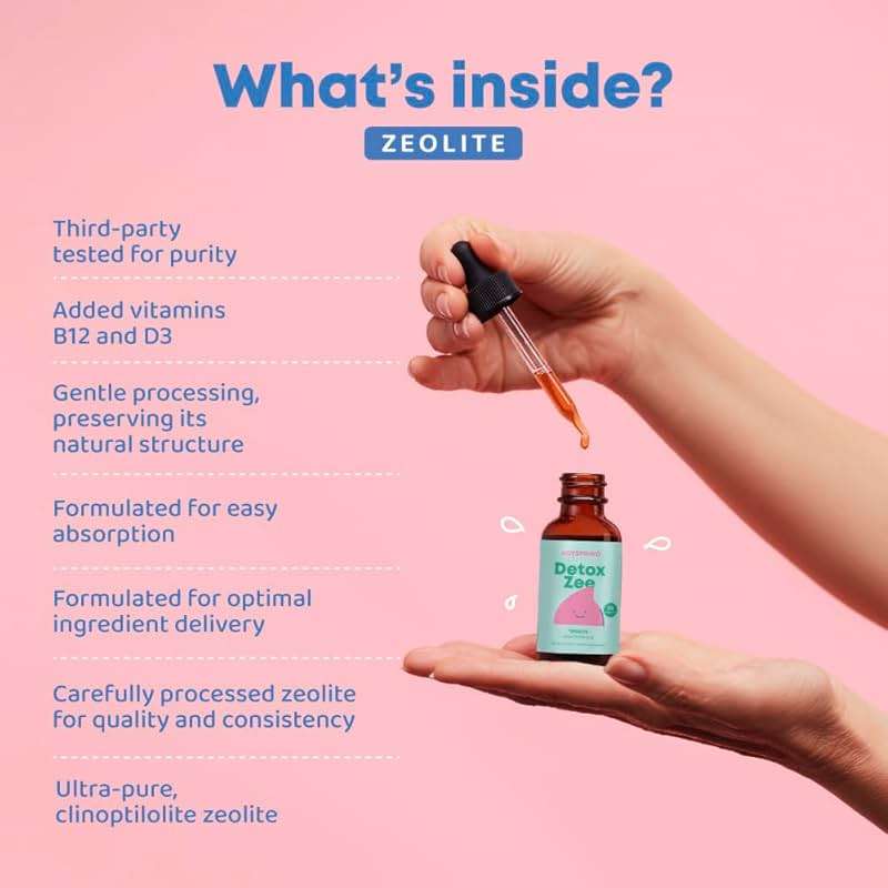 JoySpring DetoxZee Zeolite Drops for Kids – Clinoptilolite Mineral Supplement with Vitamin D3 & Cyanocobalamin B12 – Liquid Vitamins for Kids, Mild Berry Flavor, Crafted in USA, 30 Servings - Image 5