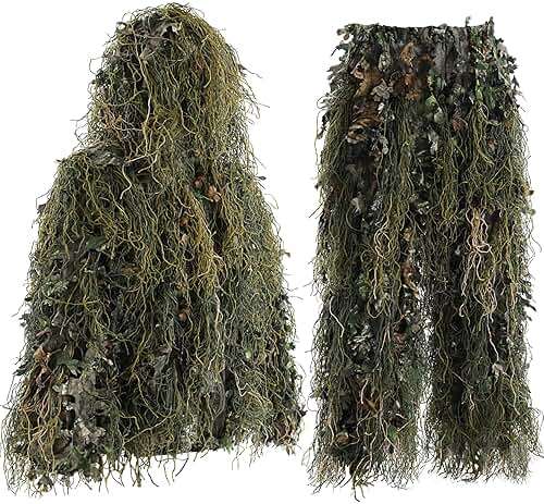 Ghillie Suit Gilly Hunting Suits Pants 3D Leaf Camo Camouflage Coveralls Youth Adult Lightweight Clothes for - Image 1