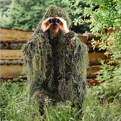 Ghillie Suit Gilly Hunting Suits Pants 3D Leaf Camo Camouflage Coveralls Youth Adult Lightweight Clothes for - Image 7