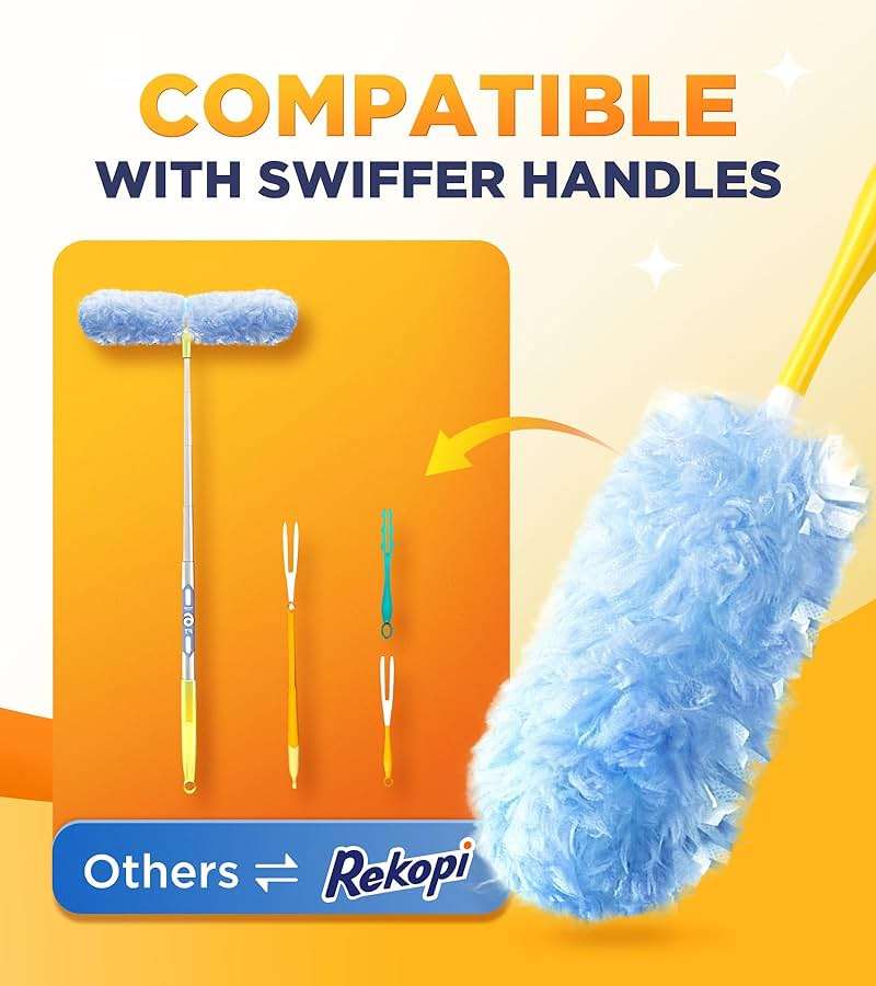 Heavy Duty Duster Refills for Swiffer Duster, 20 Count Duster Refills with 1 Handle, Multisurface 360° Dusters with 4X Microfibers, Unscented Disposable Dusters for Cleaning - Image 5