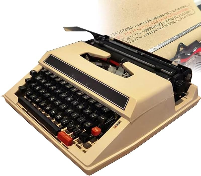 QADFSFGBG Classic Old Fashioned Manual Typewriter - Portable & Easy to Use - Includes Ribbon Set - Machinery Typewriter, kk321 - Product Image