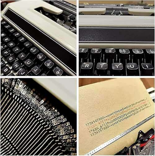 QADFSFGBG Classic Old Fashioned Manual Typewriter - Portable & Easy to Use - Includes Ribbon Set - Machinery Typewriter, kk321 - Image 3