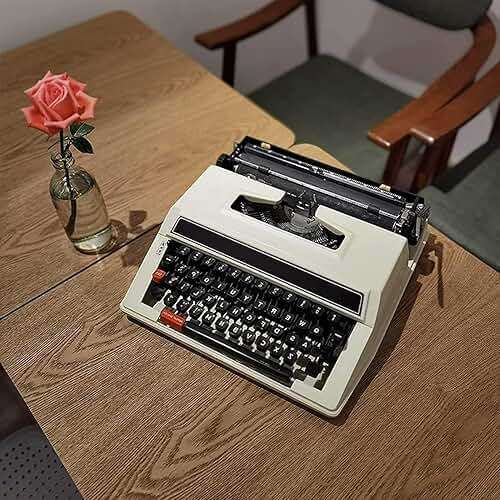 QADFSFGBG Classic Old Fashioned Manual Typewriter - Portable & Easy to Use - Includes Ribbon Set - Machinery Typewriter, kk321 - Image 7
