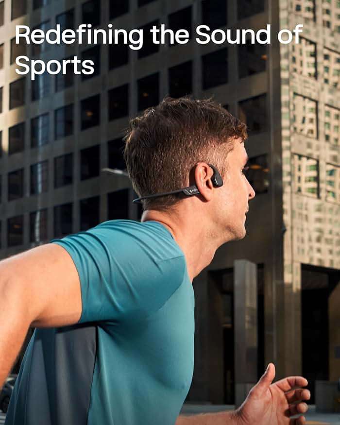 SHOKZ New OpenRun Pro 2- Bone Conduction Headphones, Open-Ear Bluetooth Wireless Sport Earphones for Running, Workouts - Sweat Resistant, Secure Comfortable Fit -Deep Bass, Smart Mic, Reflective Strip - Image 3