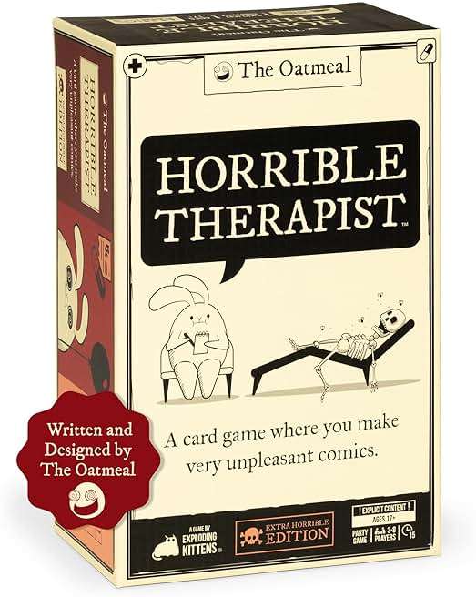 Horrible Therapist: Extra Horrible Edition by Exploding Kittens - A Card Game for 3-8 Players, Ages 17+ - Adult Party Game for Family Night - Image 1